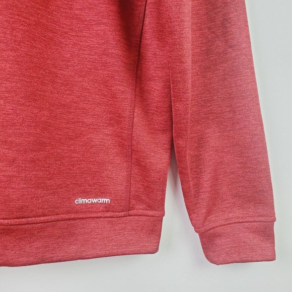 Adidas Men's Team Issue Red/Black Mélange Fleece Hoodie with Red Logo, Sz Sm - Picture 10 of 12